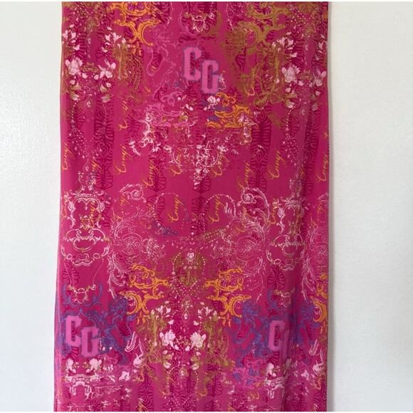 COOGI CG Printed Rare Y2K Floral Bandeau Maxi Dress Tube Top Size M Pink Baroque - Picture 2 of 15